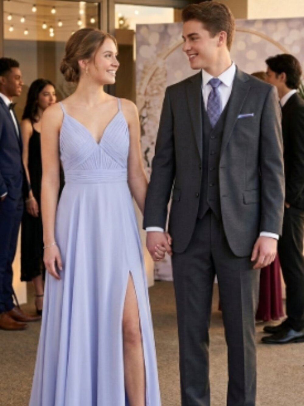 Azazie Chiffon Gown - Periwinkle - size A2